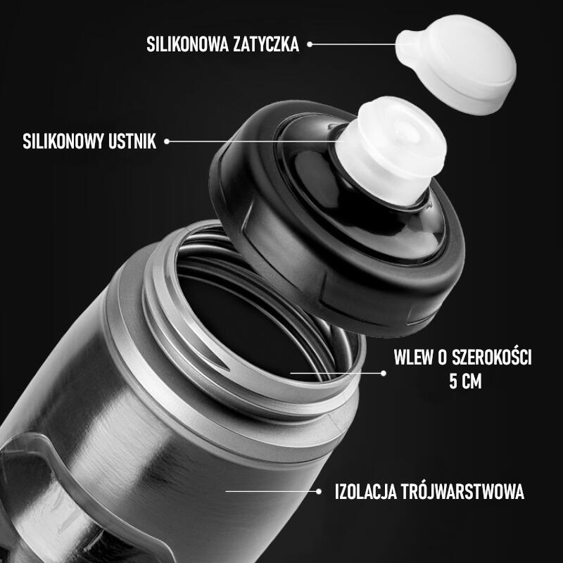 Bidon rowerowy termiczny z zatyczką Rockbros 620ml RB352 2/6