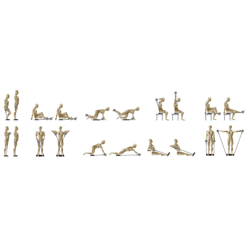 Outil de fitness de tonification avec élastiques pour abdominaux