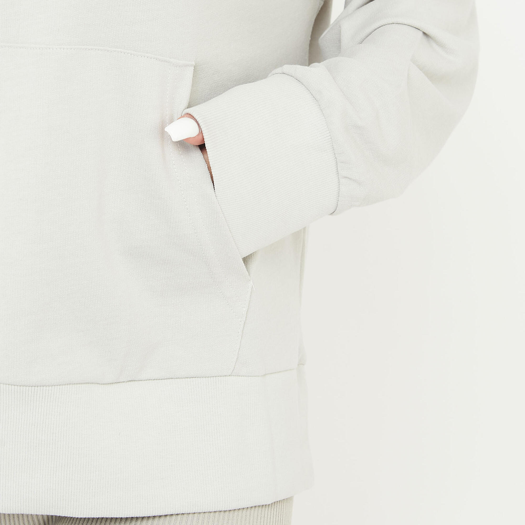 Felpa sportiva unisex con cappuccio F BOXY grigio chiaro 4/6