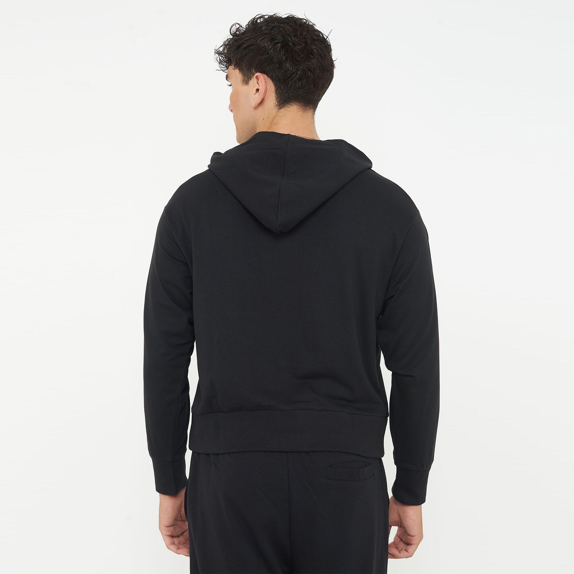 Felpa sportiva unisex con cappuccio F BOXY nera 2/7