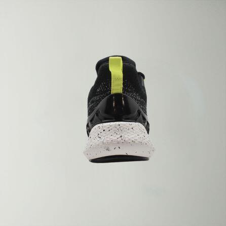 scarpa running adulto drilled nero giallo fluo