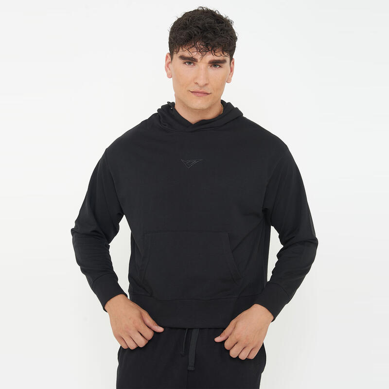 Unisex Sport Felpa Regular Cappuccio F BOXY Neagră