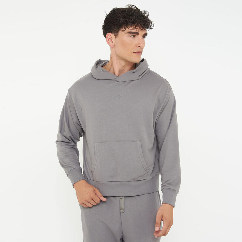Hanorac unisex cu glugă F BOXY gri închis