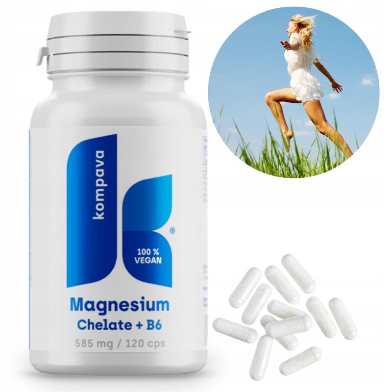Chelat Magnezu Magnesium Chelate + B6 120kaps dla kobiet