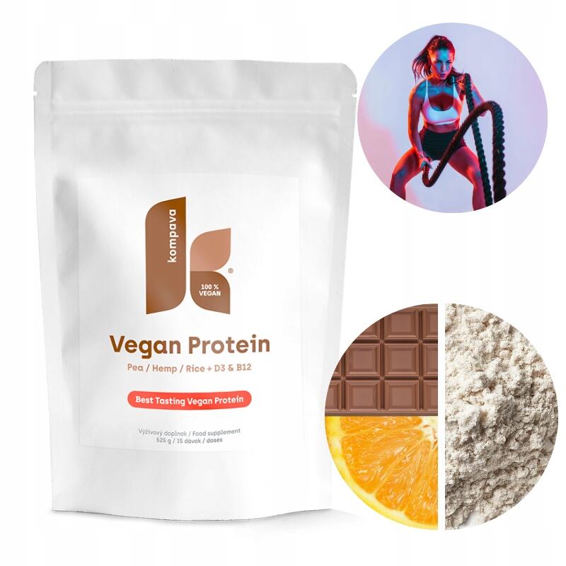 Odżywka białkowa Vegan Protein 525g dla kobiet wegańska bez cukru z kakao