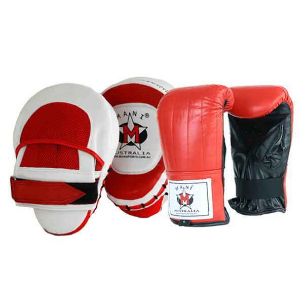 Leather Mitts and TuffX curved focus pads