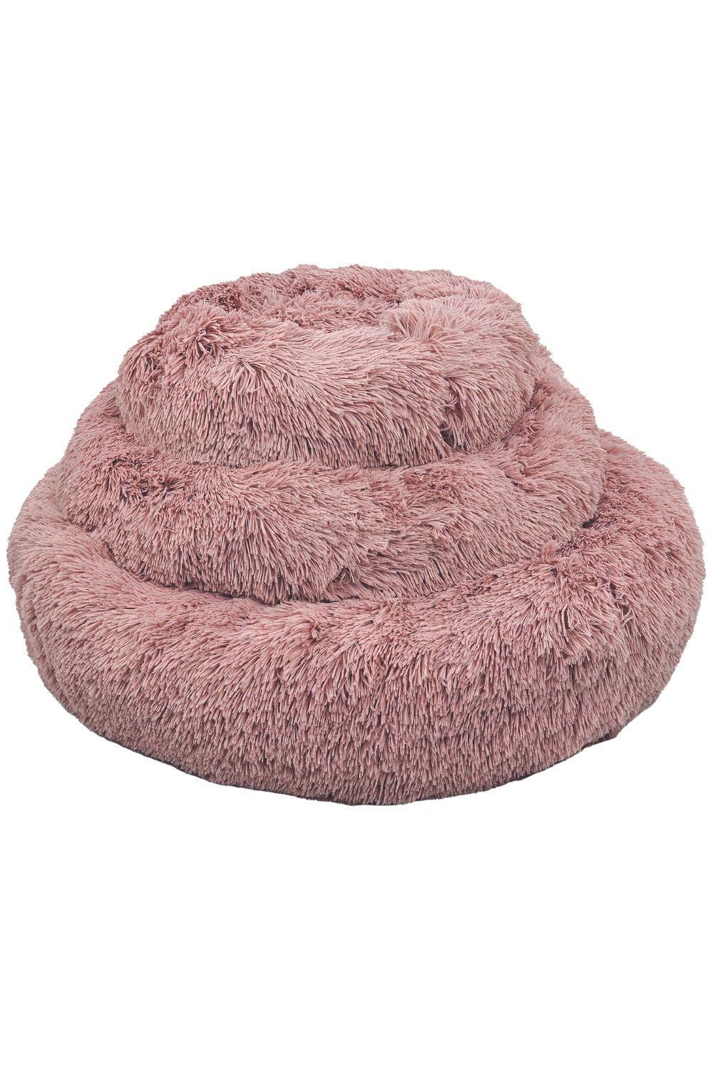 HugglePets Anti-Anxiety Donut Dog Bed - Pink 2/3