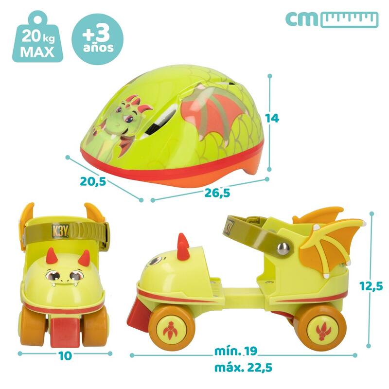 Kit patins et casque dragon 4 roues taille 24-30 K3YRIDERS