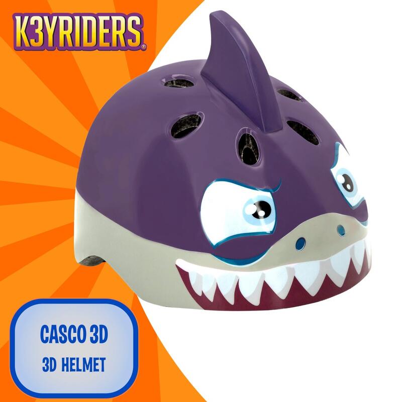 Casco 3D patinete tiburón K3YRIDERS