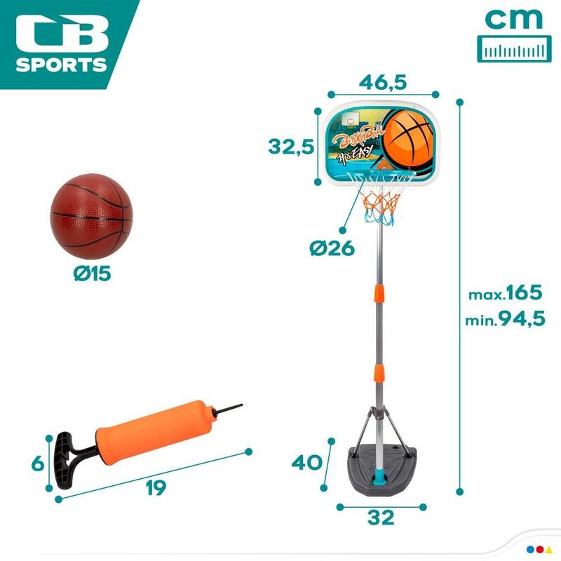 Canasta y balón de baloncesto CB Sports