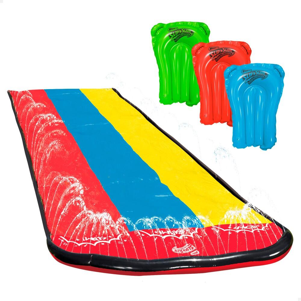 Slip n slide pista deslizante água 4,8 m c/3 pranchas de surf