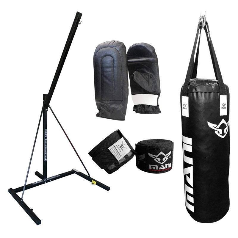 COMBO OF SINGLE BAG STAND, BAG, MITTS & HAND WRAP