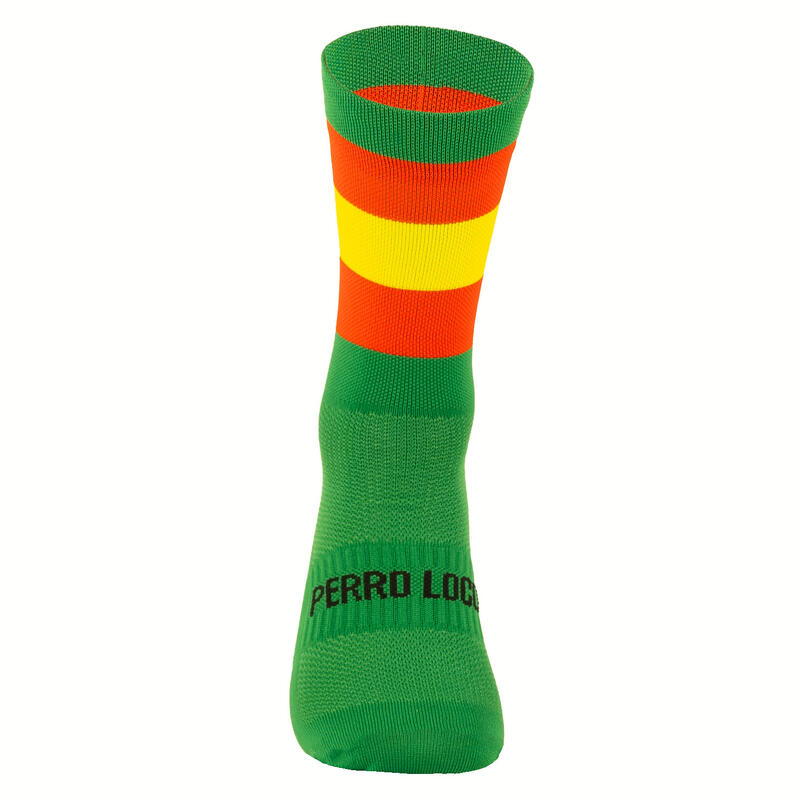 Calcetines Deportivos Ciclismo Perro Loco unisex España Verde