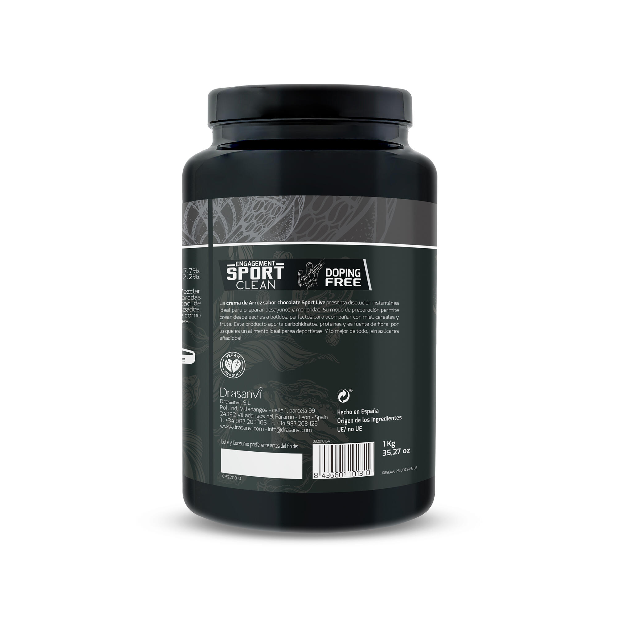 Crema de Arroz Sport Live - Sabor Doble Chocolate - 1Kg - DRASANVI 3/6