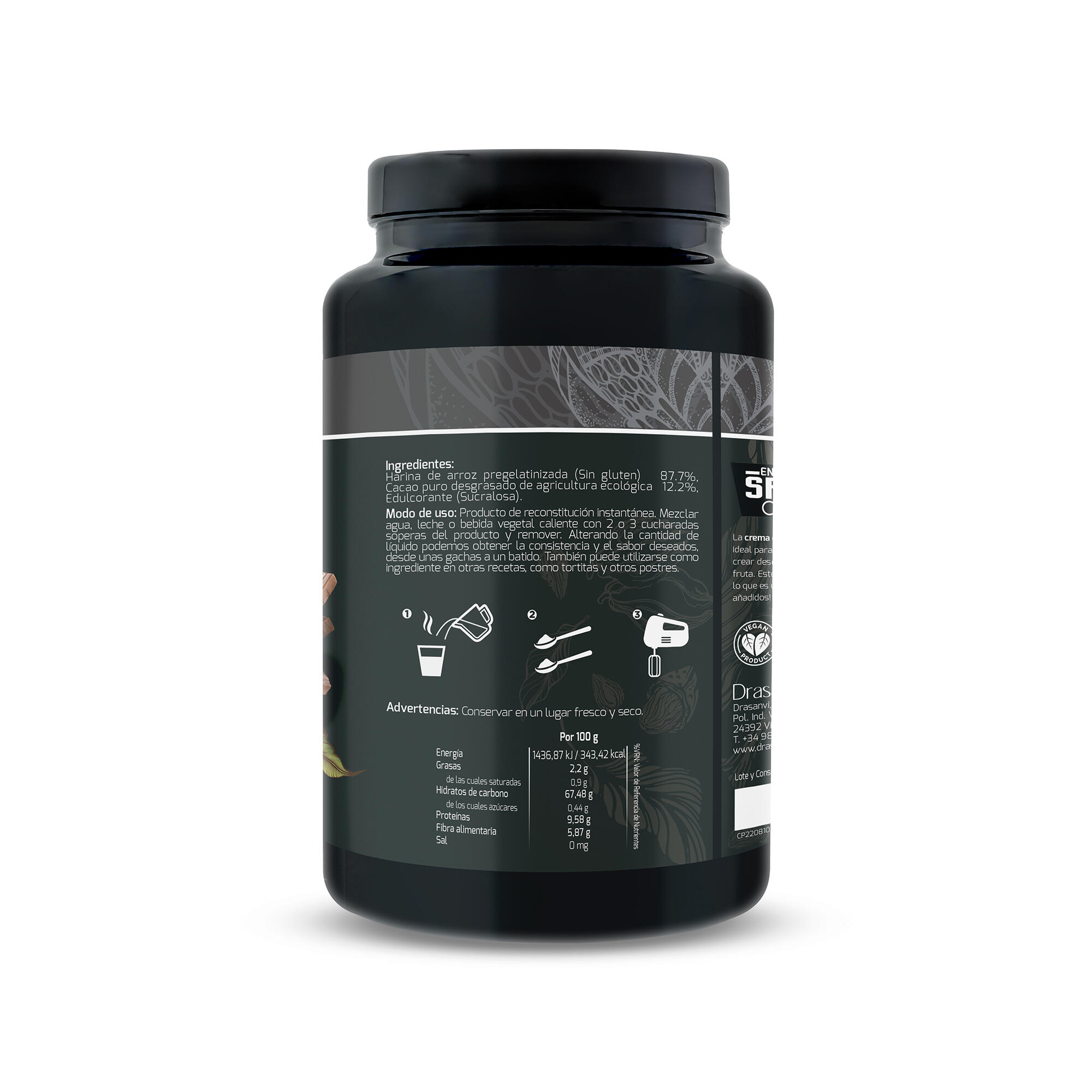 Crema de Arroz Sport Live - Sabor Doble Chocolate - 1Kg - DRASANVI 2/6