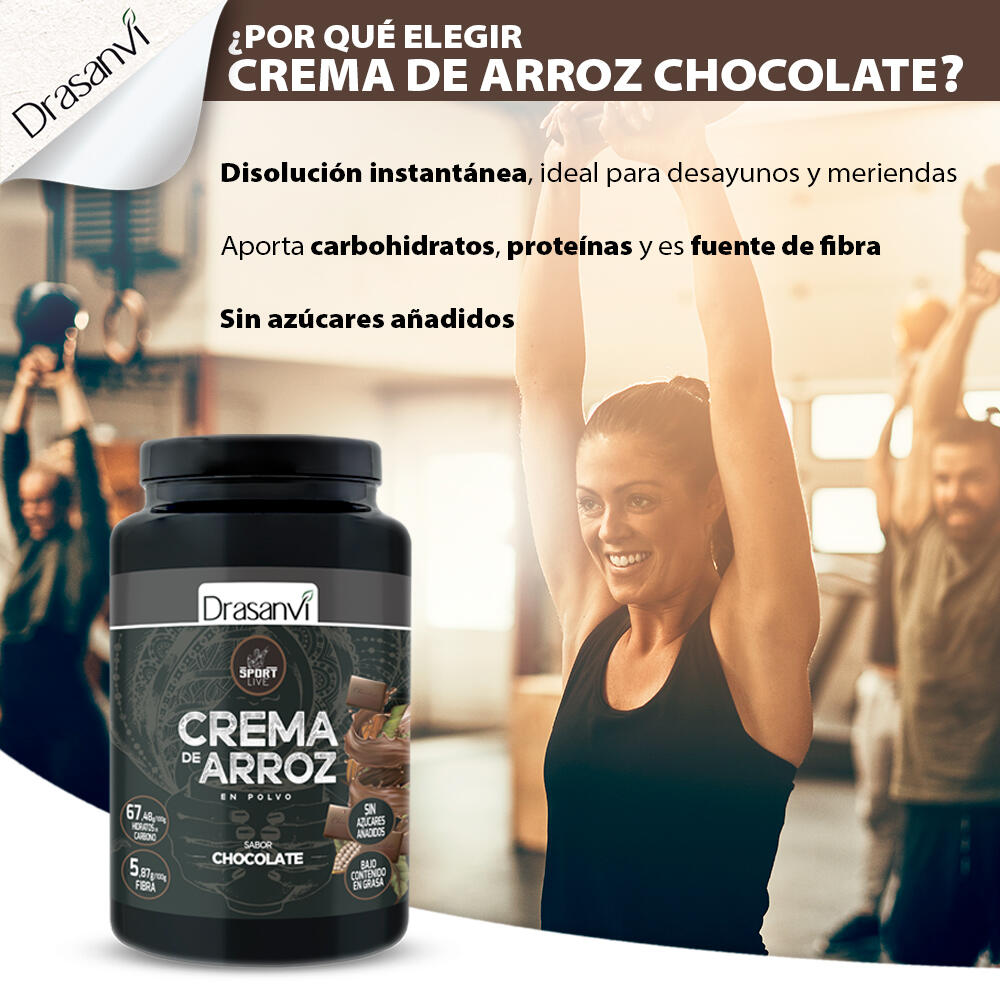 Crema de Arroz Sport Live - Sabor Doble Chocolate - 1Kg - DRASANVI 4/6