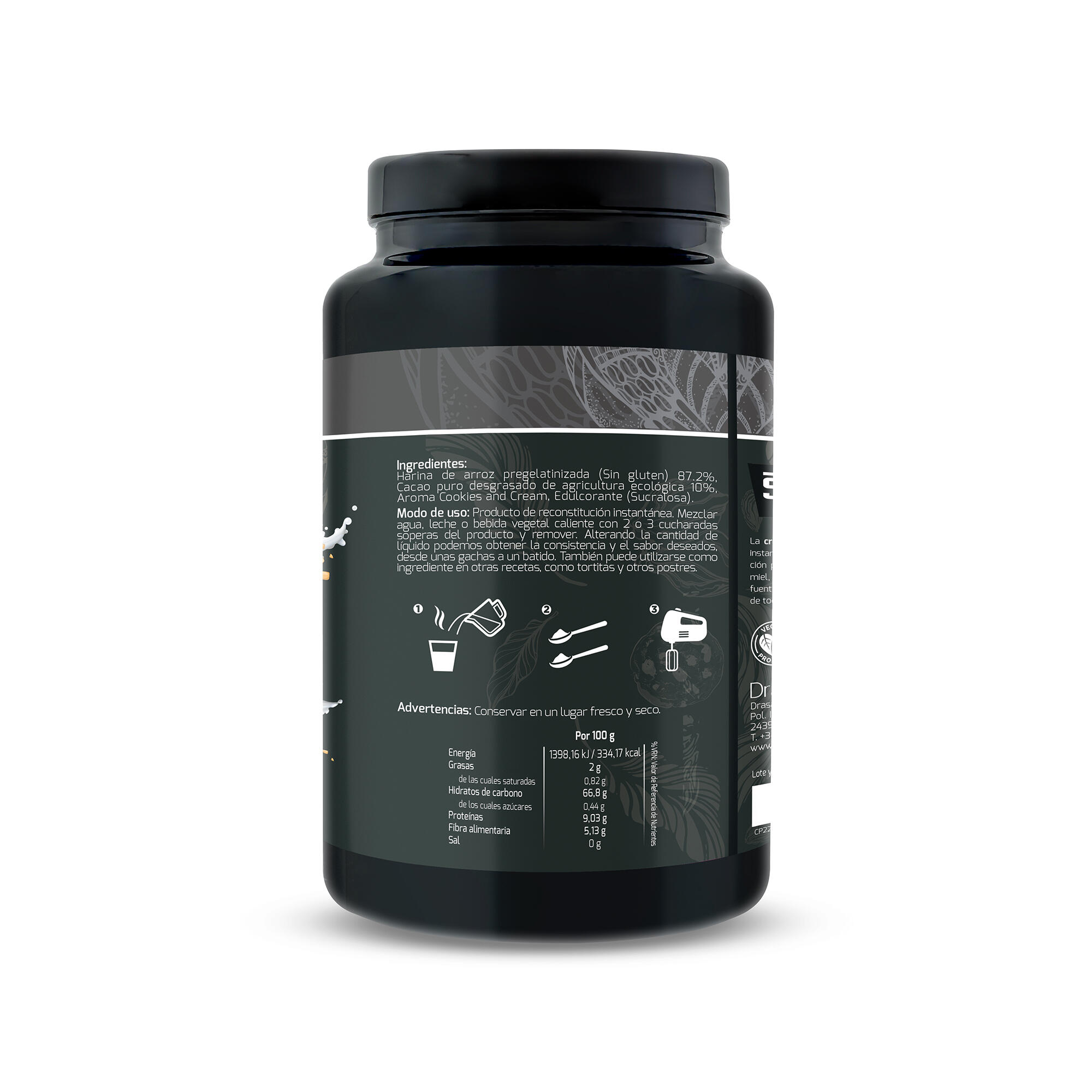 Crema de Arroz Sport Live - Sabor Cookies and Cream - 1Kg - DRASANVI 2/6