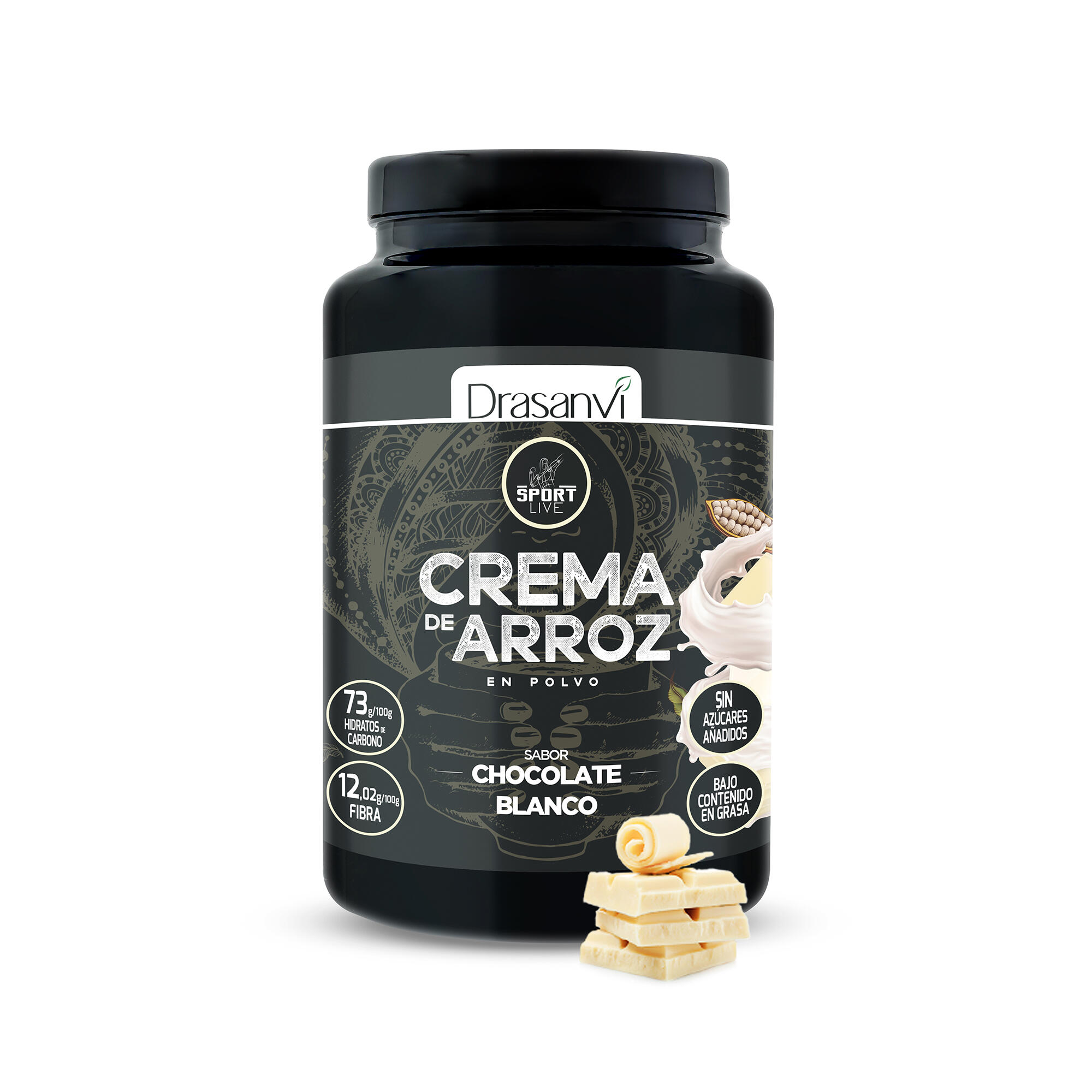 DRASANVI Creme de Arroz Sport Live - Sabor Chocolate branco - 1Kg - DRASANVI