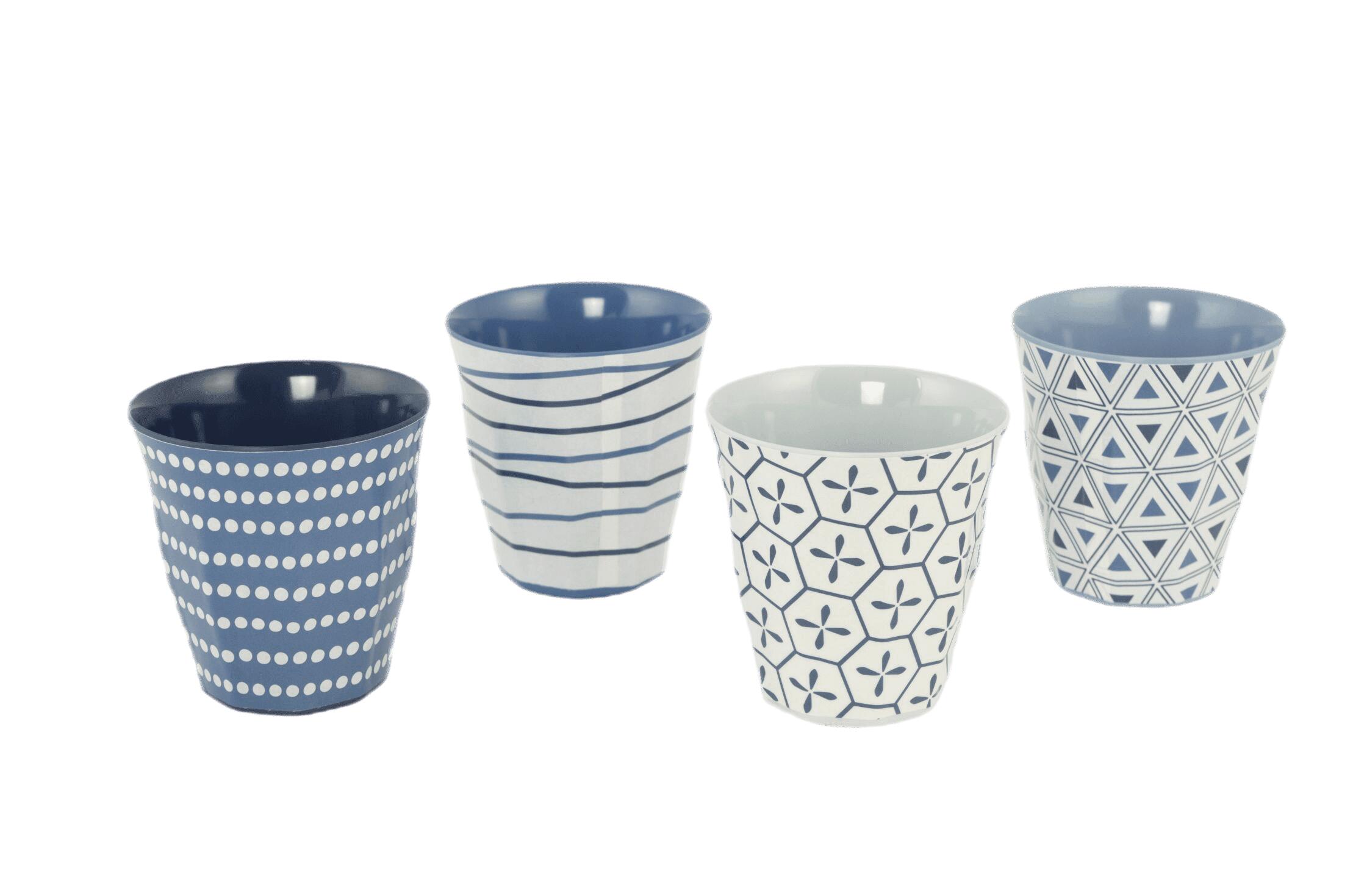 Melamine campingservies Mix&Match borden mokken 16 stuks 7/7