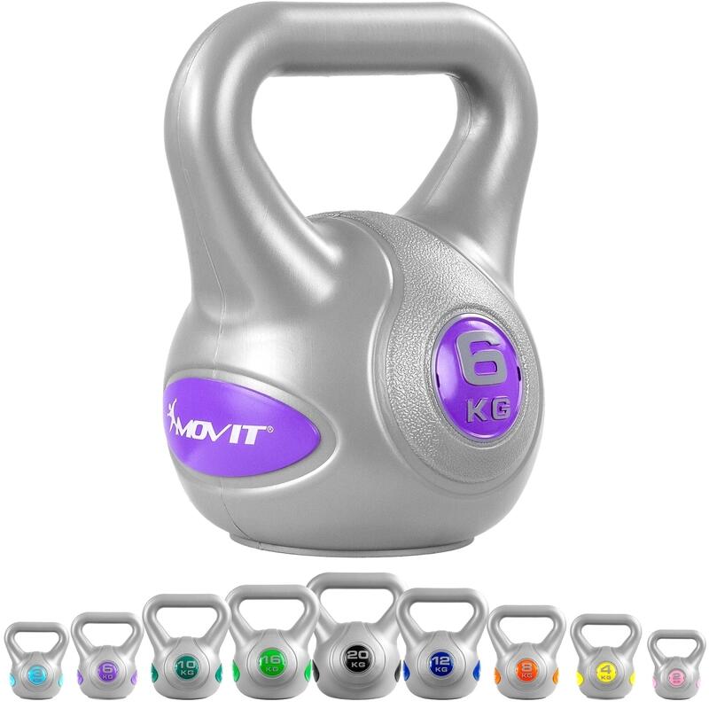 Kettlebell, MOVIT®, STYLISH, 6kg, gri