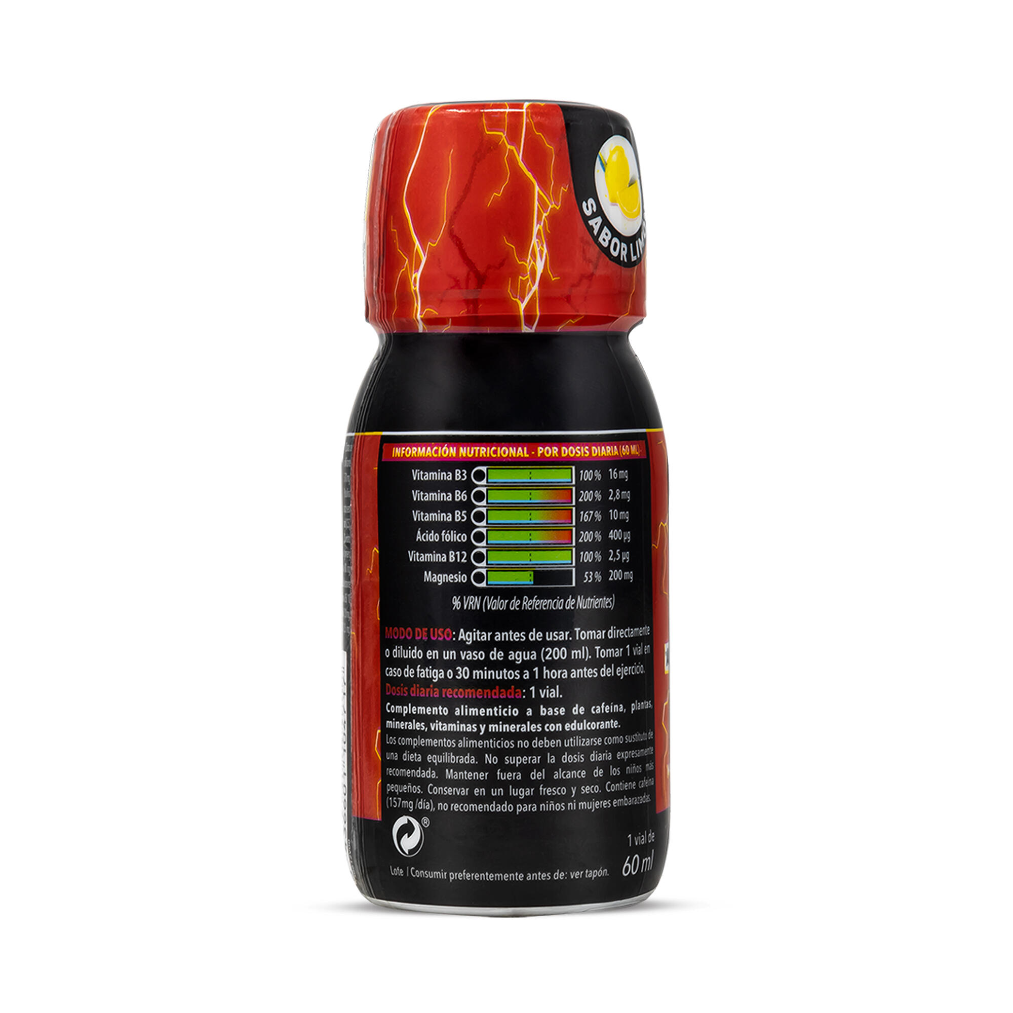 Energy Shot - Bebida energética - Sabor limón - 60ml - Pack 24 uds - DRASANVI 2/6