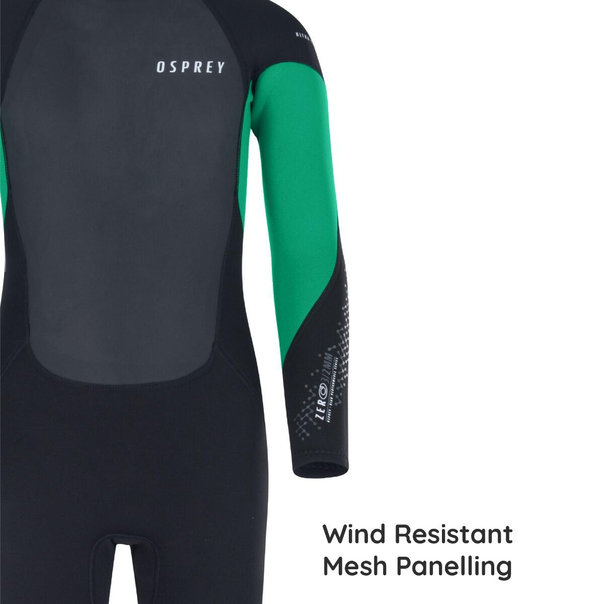 Osprey Kids Zero 3mm Wetsuit | Full Length Winter Neoprene Wetsuit, Green 6/6