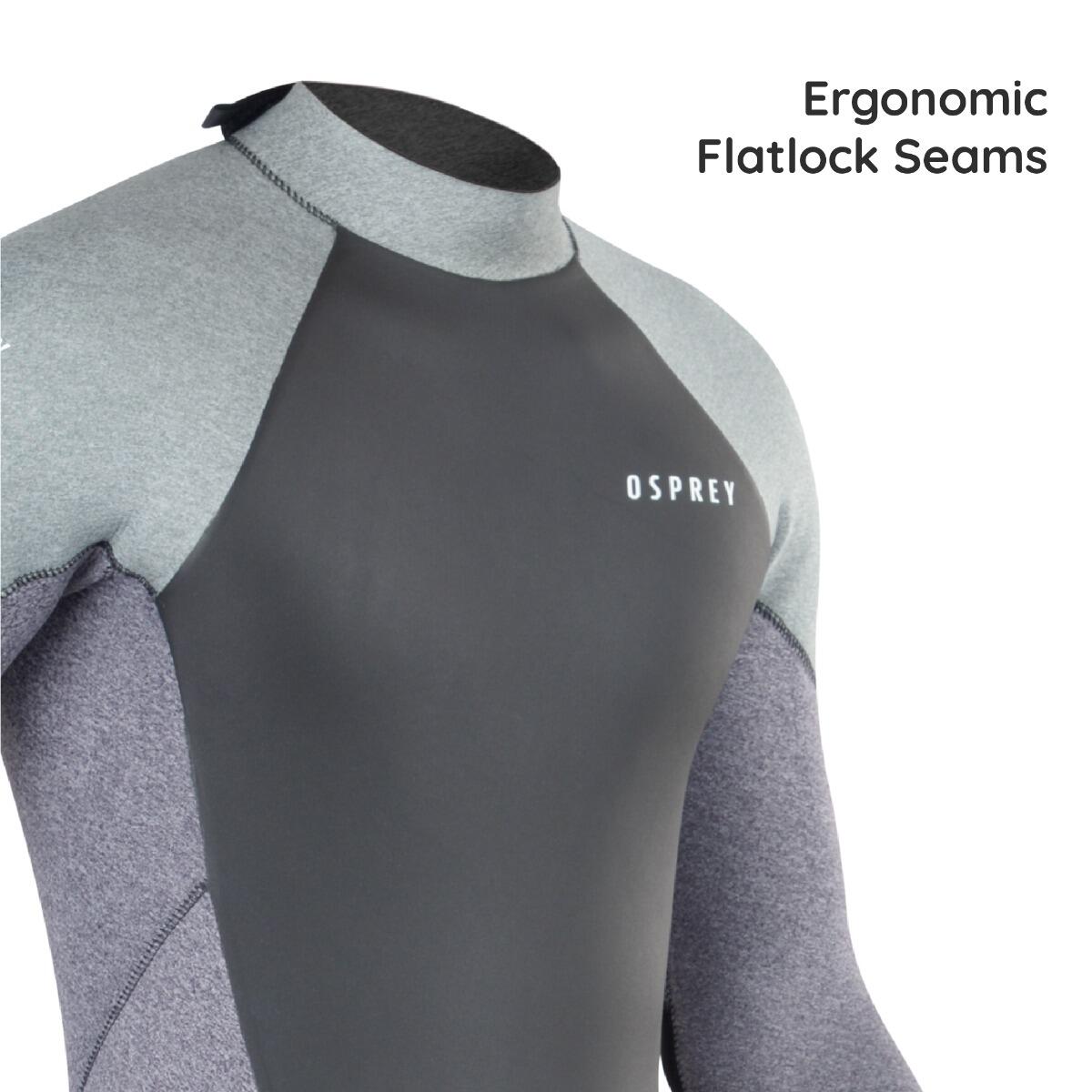 Osprey Mens Zero 5mm Wetsuit | Full Length Winter Neoprene Wetsuit, Grey 6/6