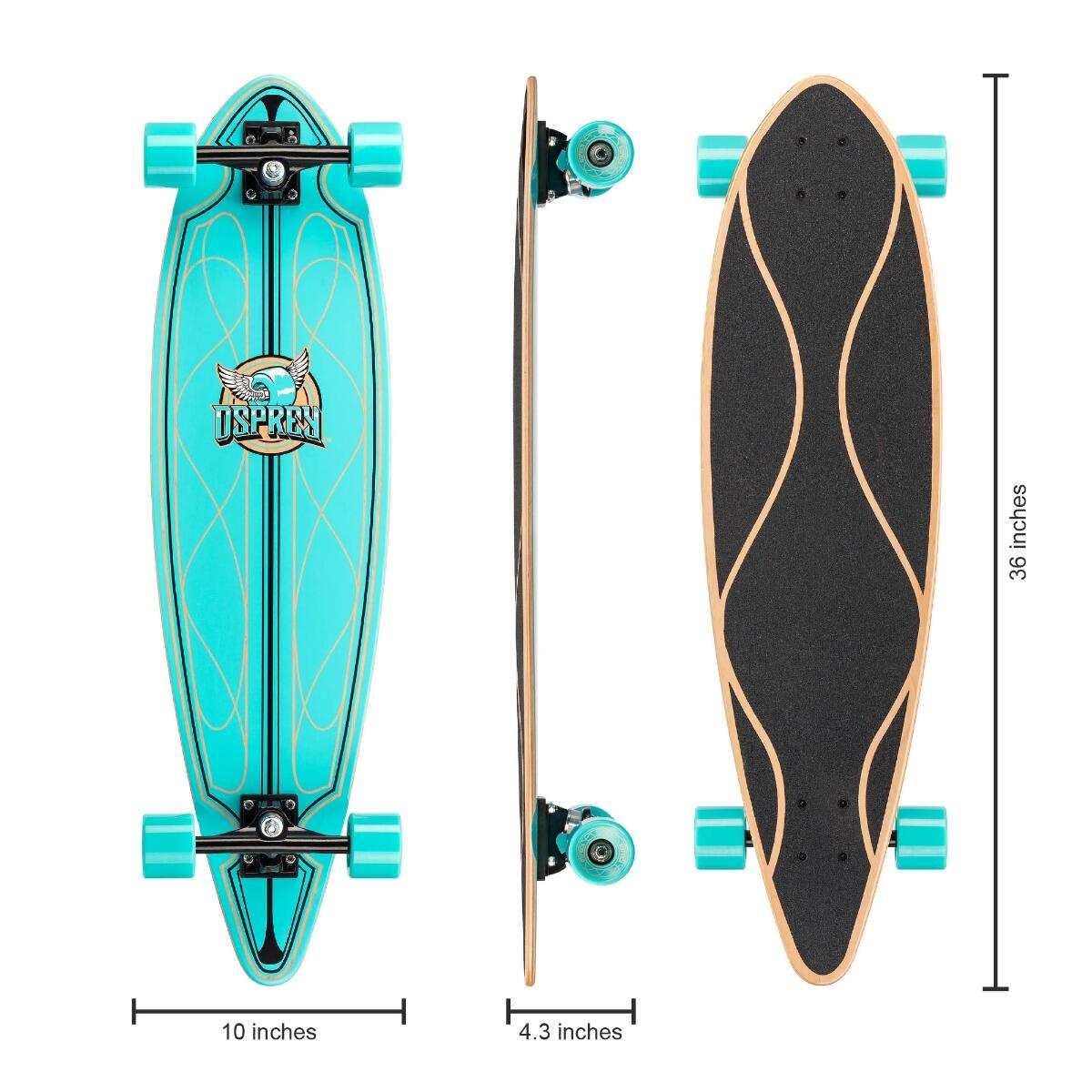 Osprey Complete Longboard, Twin Top Maple Concave Deck Helix 6/6