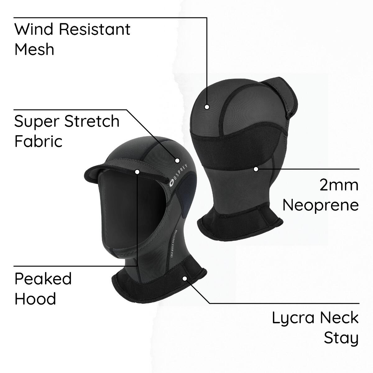 Osprey Wetsuit Hood 2mm Neoprene Thermal Diving Hood for Watersports 6/6