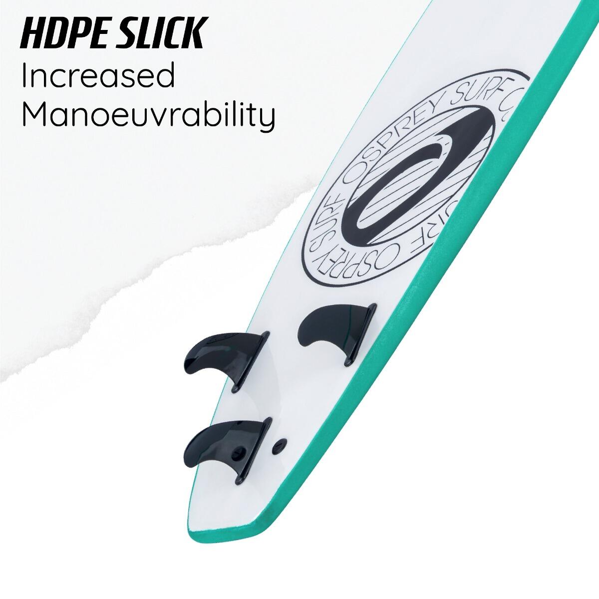 XPE Foam Surfboard with Leash and Fins, Mint Design 6/6