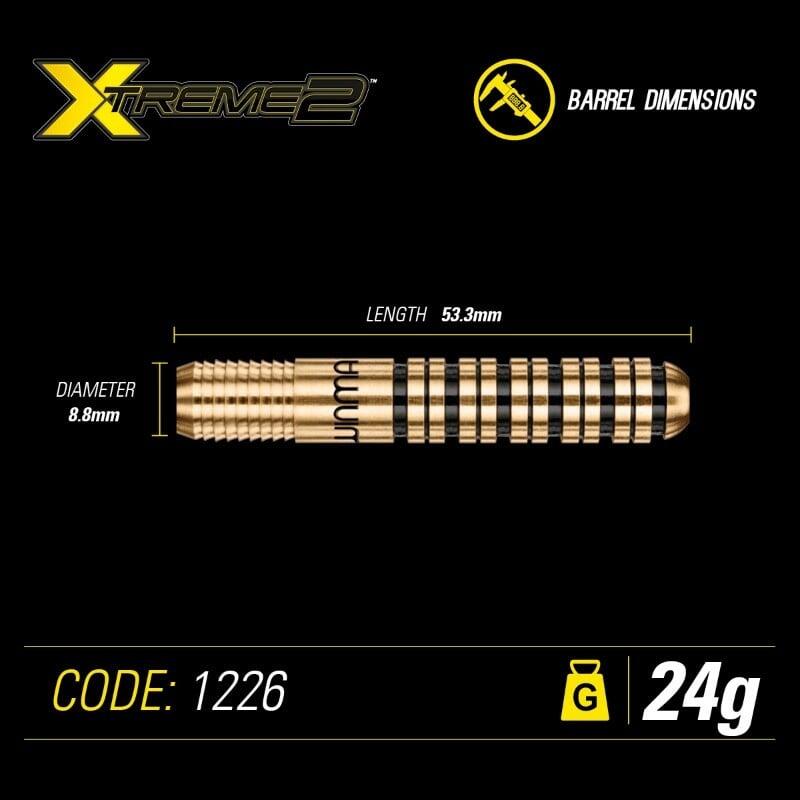 Fléchettes Winmau Xtreme2 à pointe en acier et laiton