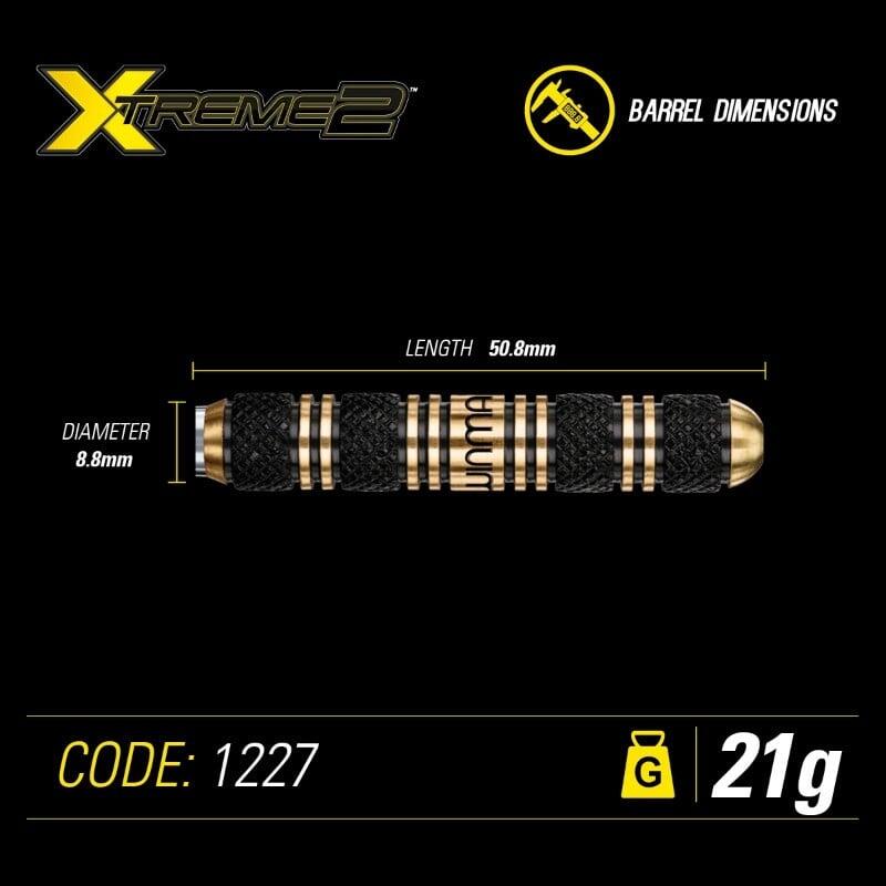 Winmau Fléchettes à pointe d'acier Xtreme2 brass 6/7