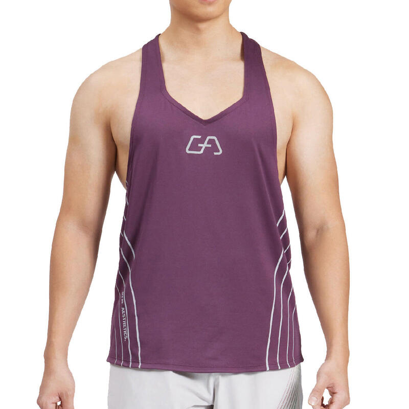 Men's Y Back Gym Tank Top - Purple