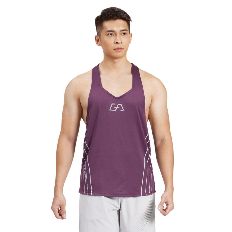 Men's Y Back Gym Tank Top - Purple