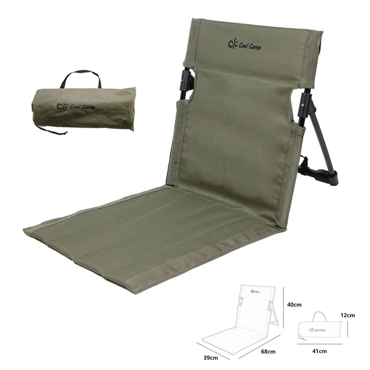 Portable Camping Chair with Backrest Cushion
