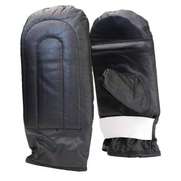 BLACK TRAINNING LEATHER BAG MITTS