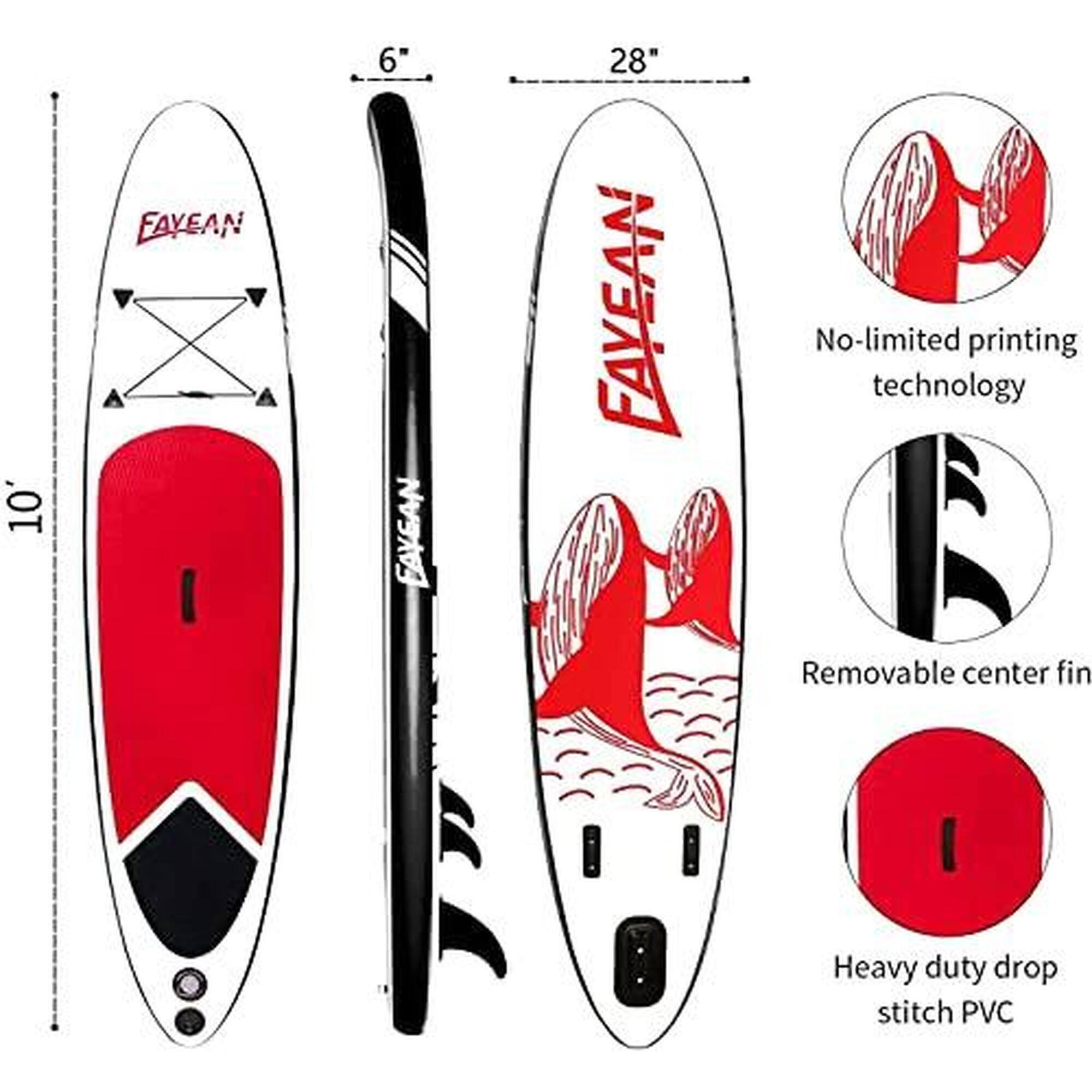 Whale red 10' x 28x 6 STAND-UP PADDLE BOARD SET