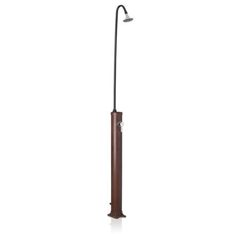 GRE Ducha solar de PVC aspecto madera 9 L
