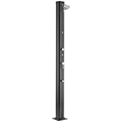 Douche solaire en aluminium noir / Avec robinet lave-pieds / 32 L
