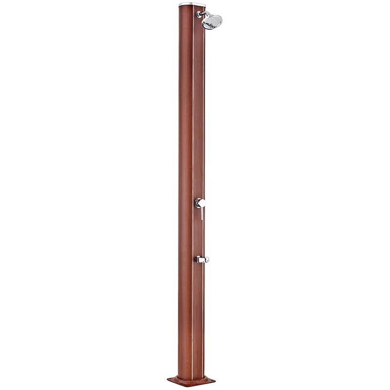 Gre - Douche Solaire En Aluminium Et Bois / Avec Robinet Lave-pieds / 32 L - Douche - Marron - Taille Unique - Decathlon
