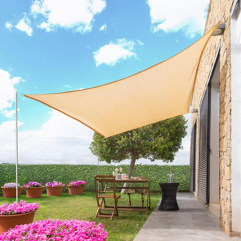 Toldo Vela de Sombra Rectangular InnovaGoods Beige