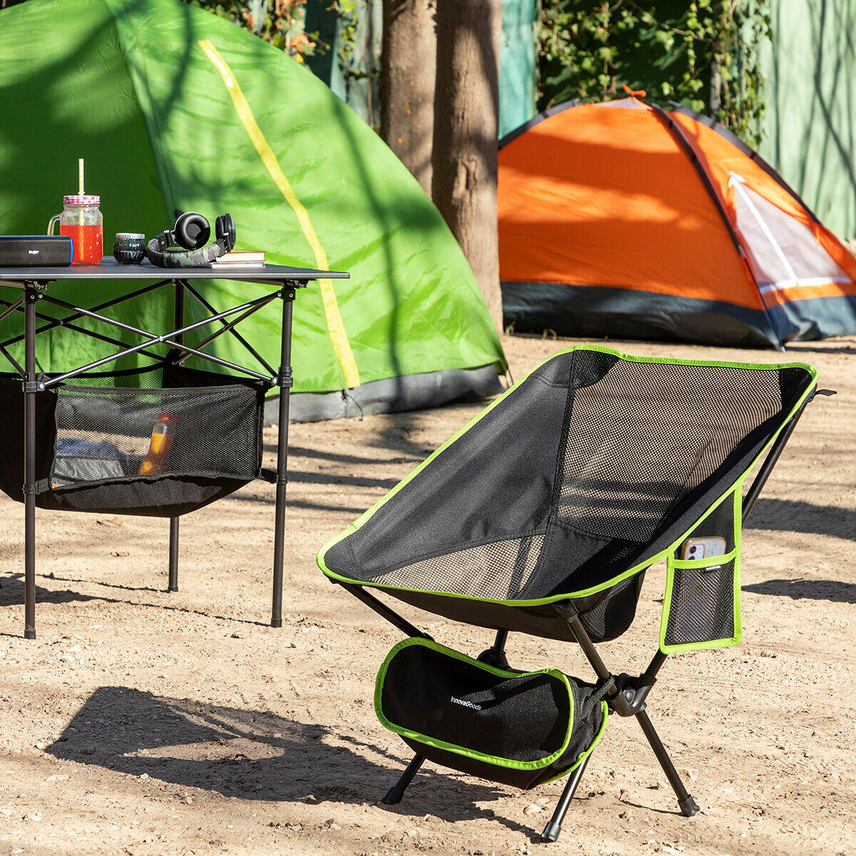 Inklapbare campingstoel InnovaGoods Zwart 2/5