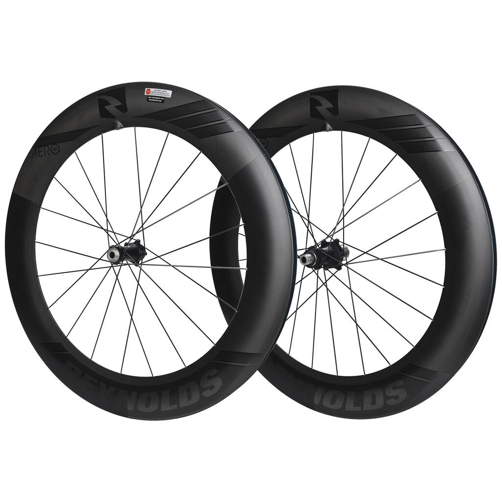 Pair of tubeless disc bicycle wheels Reynolds Aero80 Shimano