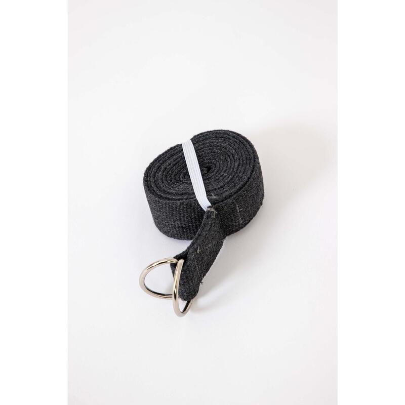 Set de 10 cinturones de yoga - algodón reciclado - gris oscuro