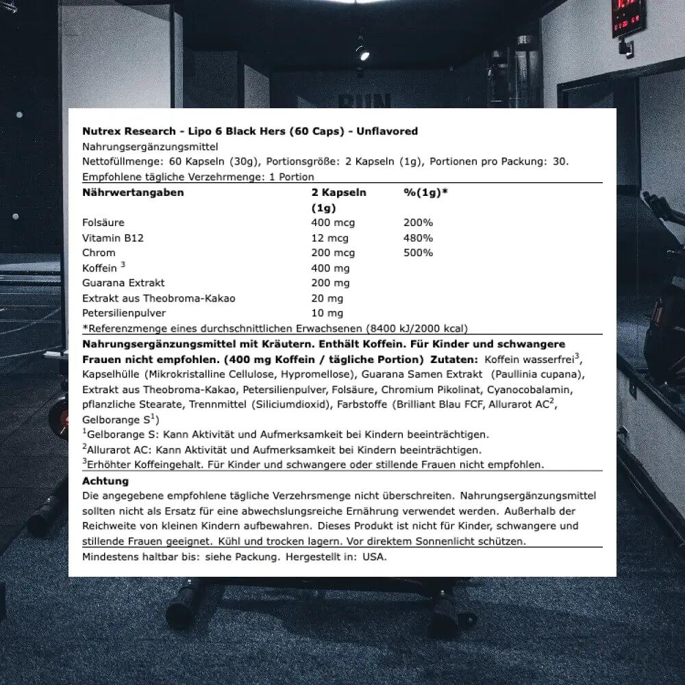 Nutrex Research Lipo 6 Black Hers Ultra Concentrate 60 Caps 3/3