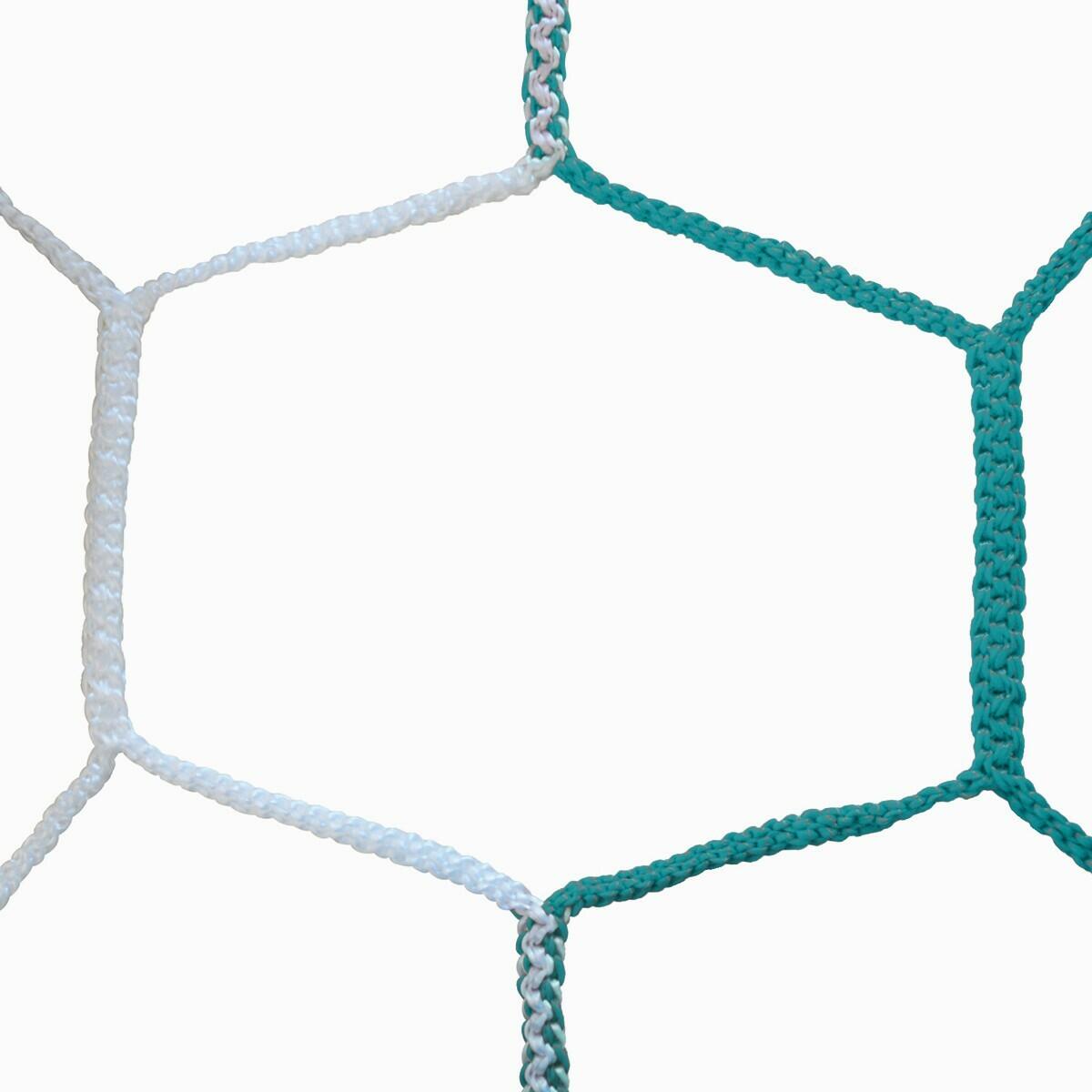 Two-tone honeycomb 11-a-side soccer net