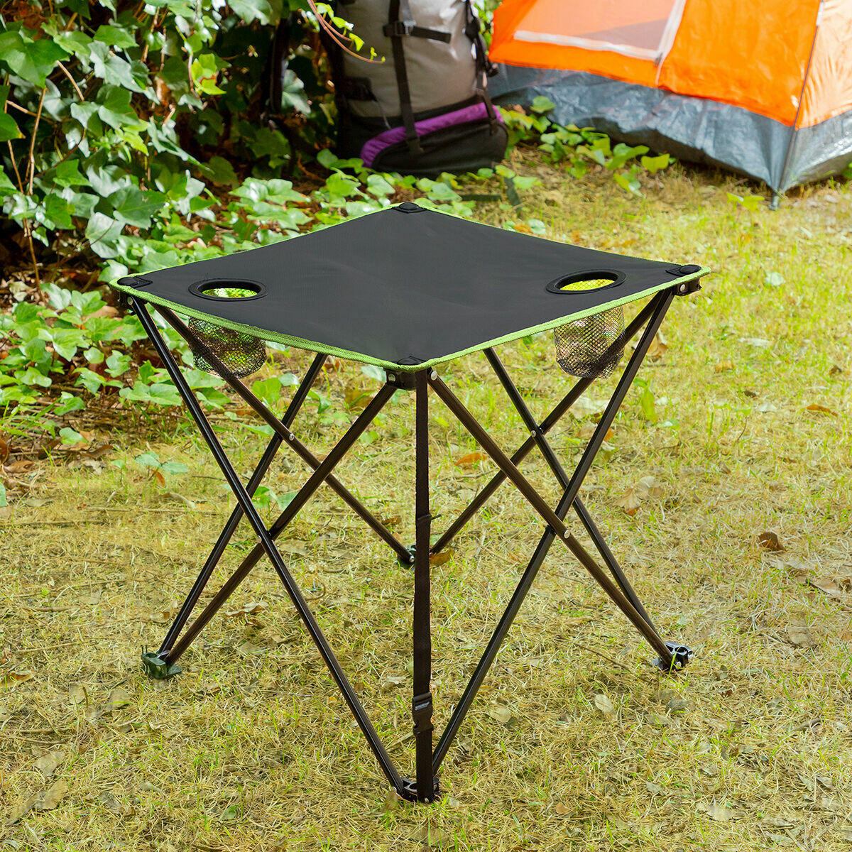 Table de Camping Pliable en Tissu avec Housse InnovaGoods Noir 3/5