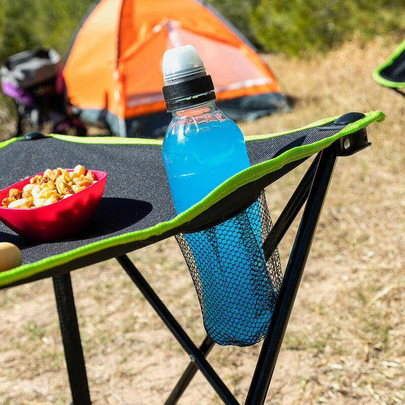 Mesa Têxtil de Campismo Rebatível e com Capa InnovaGoods Preto
