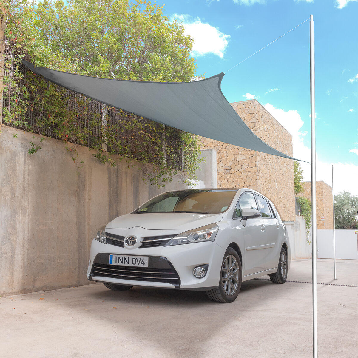 Tenda Parasole a Vela Rettangolare InnovaGoods 3 x 4 m Grigio 2/5