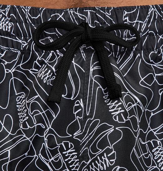 Costume da bagno uomo nike con stampa allover e swoosh - nero/bianco 3/6